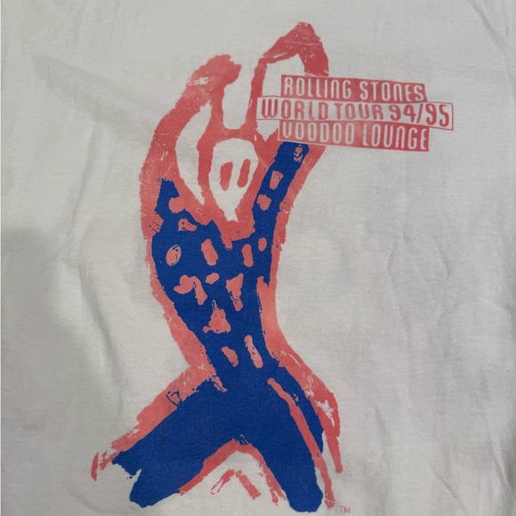 *RARE* White Rolling Stones Voodoo Lounge Tour 1995 T-shirt tour-tee - Picture 4 of 7